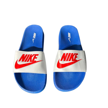 Chinelo Nike - Azul e Branco, Logo Vermelha