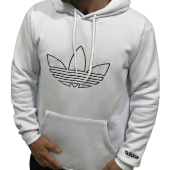 Moletom Adidas Com Capuz - Branco (Símbolo da Planta Centralizado)